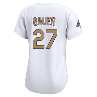 Women's Limited Los Angeles Dodgers Trevor Bauer White 2025 Collection Jersey - Gold