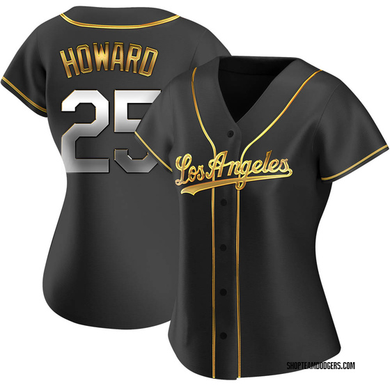 Women's Replica Los Angeles Dodgers Frank Howard Alternate Jersey - Black Golden