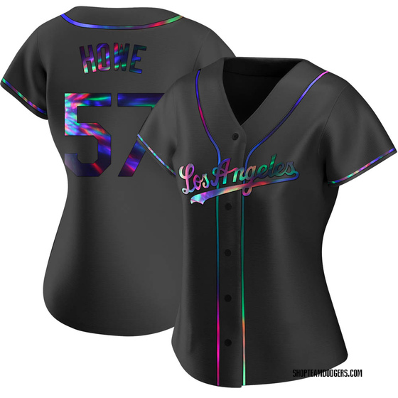 Women's Replica Los Angeles Dodgers Steve Howe Alternate Jersey - Black Holographic