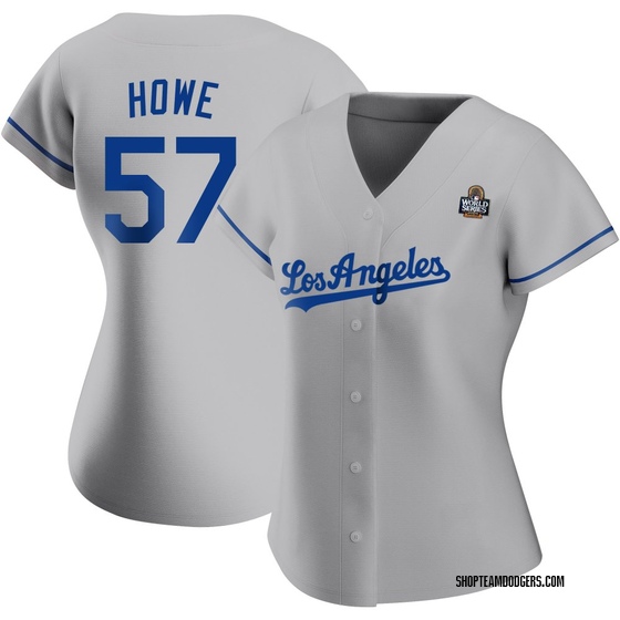Women's Replica Los Angeles Dodgers Steve Howe Road 2024 World Series Jersey - Gray
