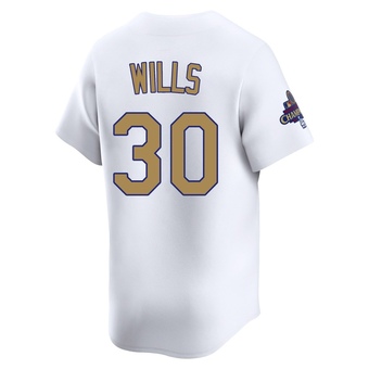 Youth Limited Los Angeles Dodgers Maury Wills White 2025 Collection Jersey - Gold