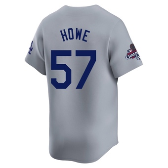 Youth Limited Los Angeles Dodgers Steve Howe Away World Series Champions Jersey - Gray