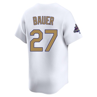Youth Limited Los Angeles Dodgers Trevor Bauer White 2025 Collection Jersey - Gold