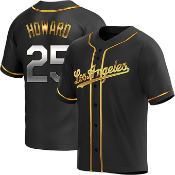 Youth Replica Los Angeles Dodgers Frank Howard Alternate Jersey - Black Golden