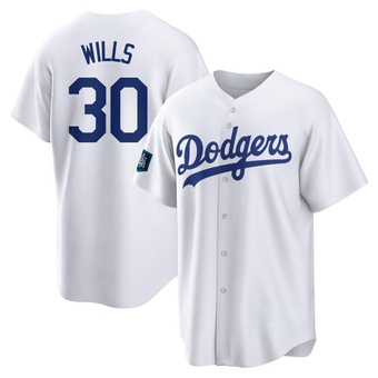 Youth Replica Los Angeles Dodgers Maury Wills 2024 World Tour Seoul Series Home Jersey - White