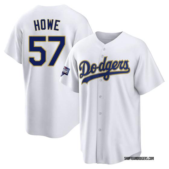 Youth Replica Los Angeles Dodgers Steve Howe White/ 2021 Program Player Jersey - Gold