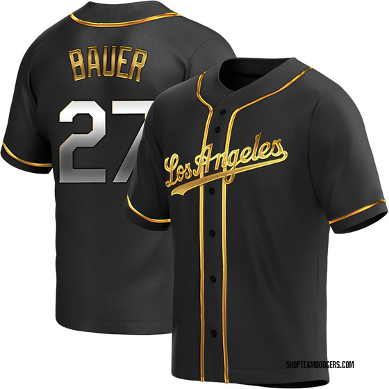 Youth Replica Los Angeles Dodgers Trevor Bauer Alternate Jersey - Black Golden